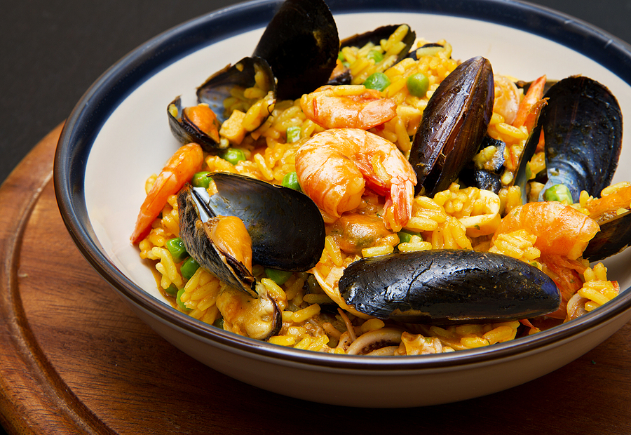 A serving of paella